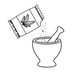 cannabis seeds bag with grinder