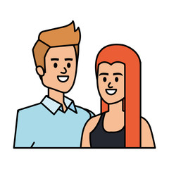 Fototapeta premium business couple avatars characters vector illustration