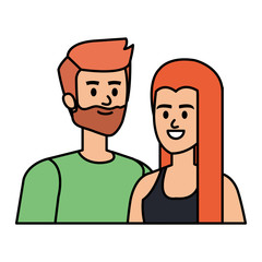 young couple lovers avatars characters