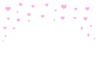 Kleine rosa Herzen auf weißem Hintergrund