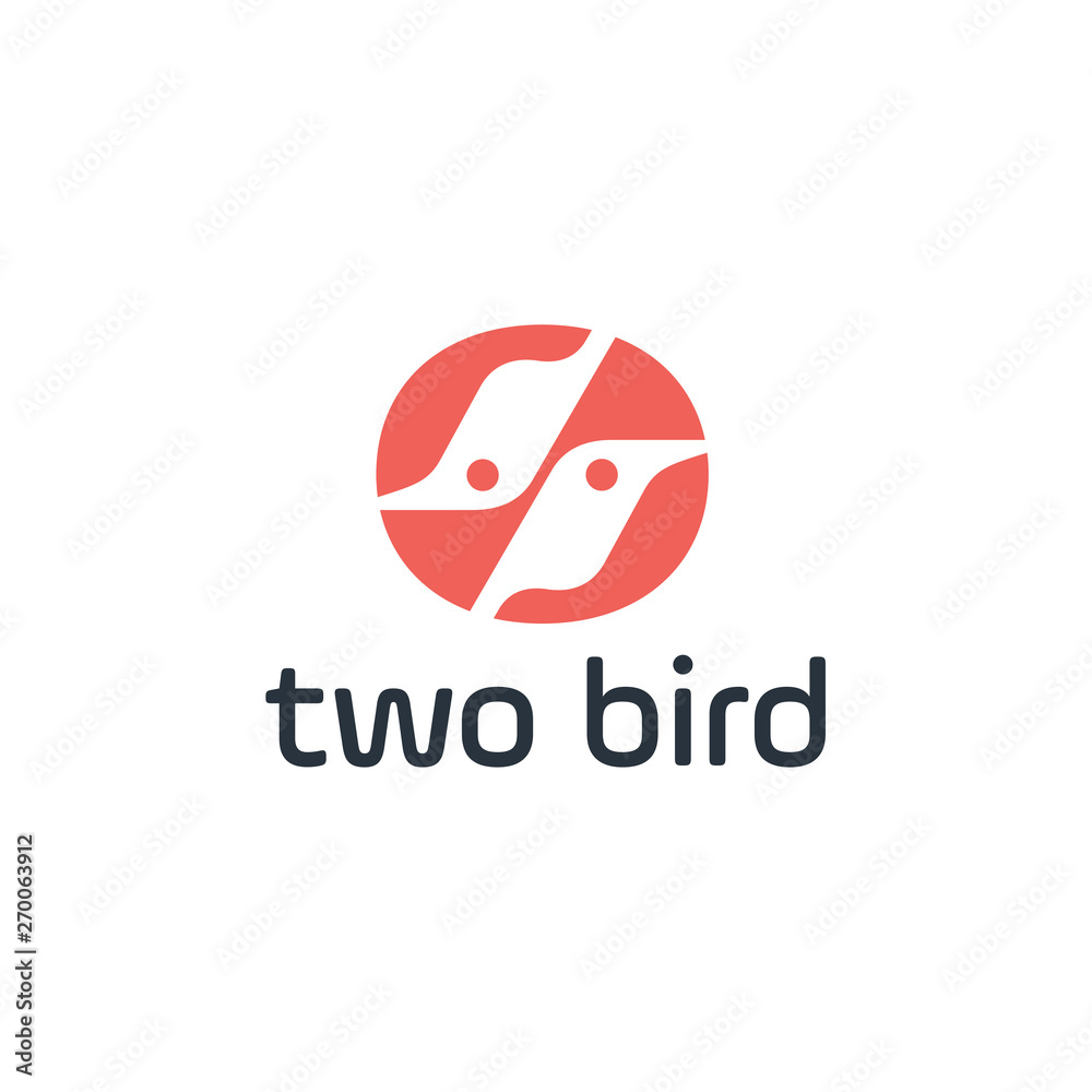 Poster two bird abstract logo design vector design