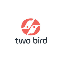 two Bird Abstract Logo design vector design