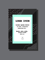 Graphic card or poster with geometric and abstract elements. Great for advertisement, announcement, banner, invitation, party.