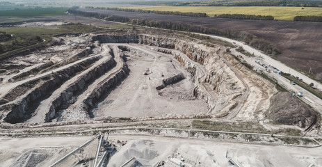Aerial view of the granite quarry.