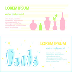 Templates of the advertising brochure for manufacturers or distributors of various vases and jugs. Graphics for advertising, business cards, announcements and banners.