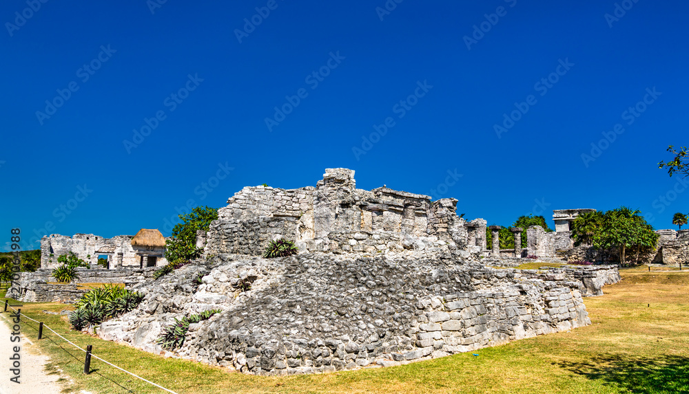 Sticker Ancient Mayan ruins at Tulum in Mexico