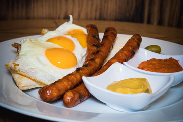 roasted eggs with sausage