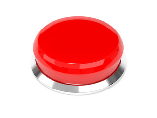 Red push button. Alarm sign. 3d rendering illustration isolated