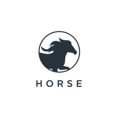 Vector unicorn or horse logo template