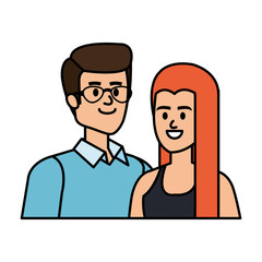 young couple lovers avatars characters