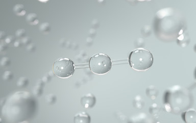 Science with molecule or atom background, Carbon dioxide Structure for Science, 3d render..