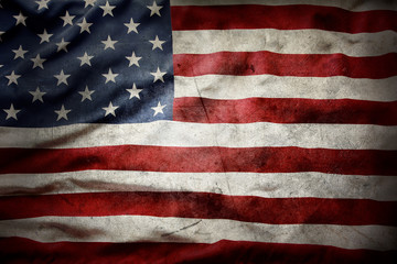 Grunge American flag - Powered by Adobe