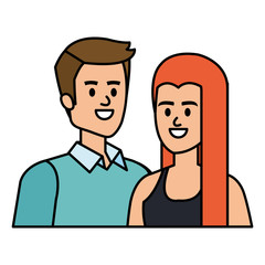 young couple lovers avatars characters