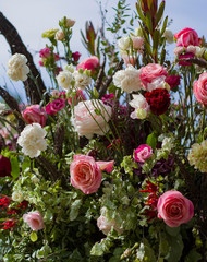 beautiful bouquet of pink roses