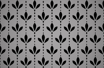 Fototapeta na wymiar Flower geometric pattern. Seamless vector background. Black and grey ornament. Ornament for fabric, wallpaper, packaging, Decorative print