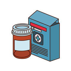 medicine drugs on white background