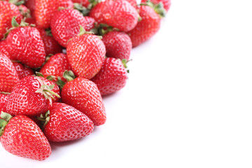 Fresh strawberries on white background