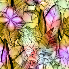Obraz na płótnie Canvas floral watercolor seamless pattern