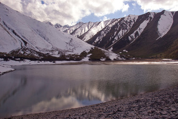 Mountain landscapes of Kyrgyzstan. Kor-Tor lake. Kyrgyzstan nature.