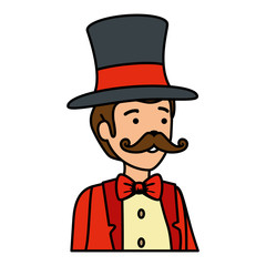 circus magician with hat vector illustration