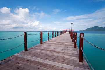 Obraz premium Jetty at Bohey Dulang Tun Sakaran Marine Park in Semporna Sabah Borneo Malaysia