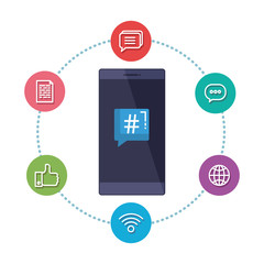 smartphone device with social media icons