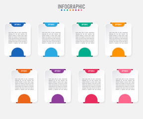 Business infographic labels template with 8 options.Creative concept for infographic..