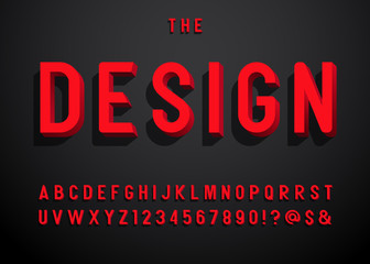 Vector of modern bold font and alphabet
