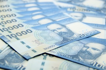 Chilean peso bills - background