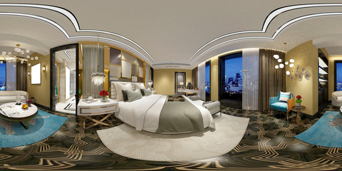 360 degrees hotel bedroom