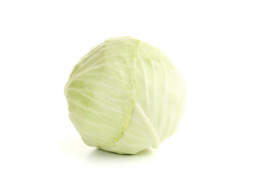 Ripe cabbage isolated on white background