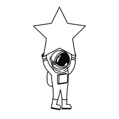 astronaut with spacesuit and star in white background