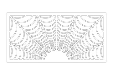 Decorative card for cutting. Abstract linear pattern. Laser cut halloween panel. Ratio 1:2. Vector illustration.