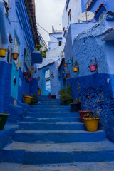 Traditional moroccan architectural details in the streets of the Blue City, Chefchaouen, Morocco