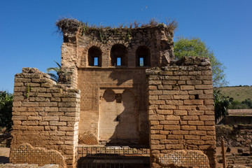 Part of the ruins of the Chellah or Shalla, a medieval fortified Muslim necropolis located in the metro area of Rabat, Morocco