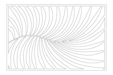 Decorative card for cutting. Fern palm pattern. Laser cut panel. Ratio 2:3. Vector illustration.