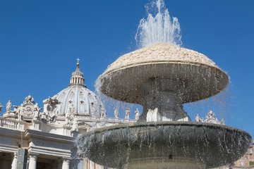 Fountain before St Peters Basilica in Vatican