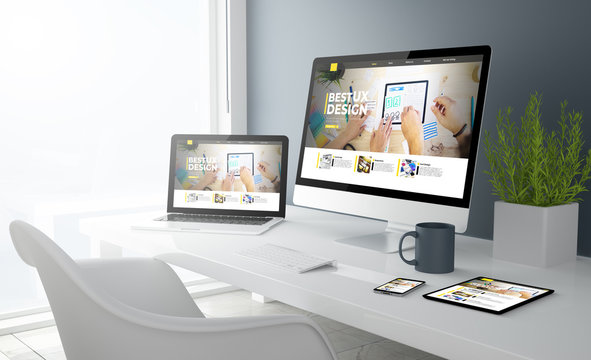 grey studio devices with ux design website