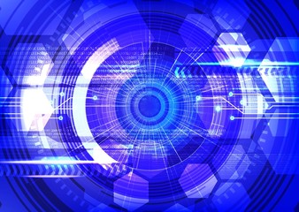UltraViolet Abstract Cyber Hi-tech Eye Technology Background,Camera Security and Robot Concept design,Vector Illustration.