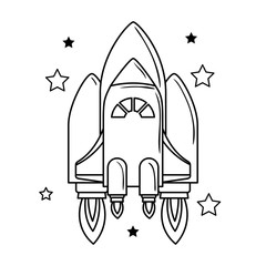 rocket flying with white background