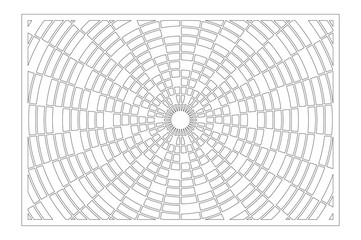 Laser cut panel. Decorative card for cutting. Geometry line pattern. Ratio 2:3. Vector illustration.