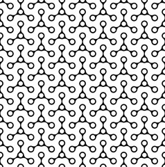 Vector seamless texture. Modern monochrome geometric background. Lattice with figures from points.