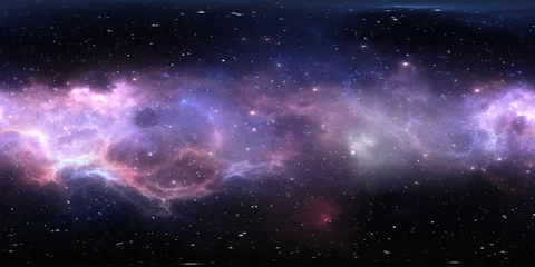 360-Grad-Raumhintergrund mit Nebel und Sternen, äquirechteckige Projektion, Umgebungskarte. Sphärisches HDRI-Panorama. © Peter Jurik