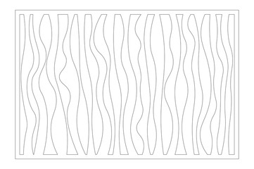 Laser cut panel. Decorative card for cutting. Abstract lines art geometry pattern. Ratio 2:3. Vector illustration.