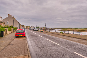 Irvine's Harbour Street in Ayrshire Scotland looking over the Old Harbour up to the Old Science Museum in the far Distance.ork