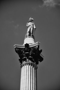 The statue of Admiral Nelson that sits ontop of Nelson's Column in London