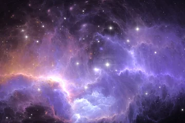 Leuchtender riesiger Nebel mit jungen Sternen. Weltraumhintergrund © Peter Jurik
