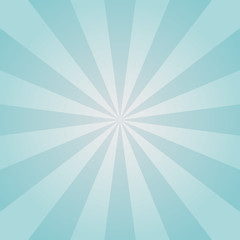 Sunlight retro faded background. Pale blue color burst background.