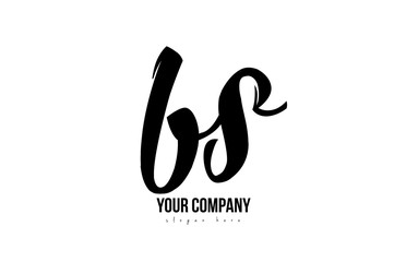 black and white bs b s alphabet letter combination logo icon design