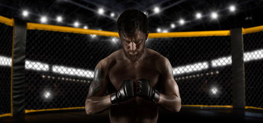 Fototapeta na wymiar MMA male fighter